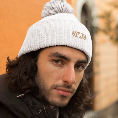 Gold Arrows Pom Beanie